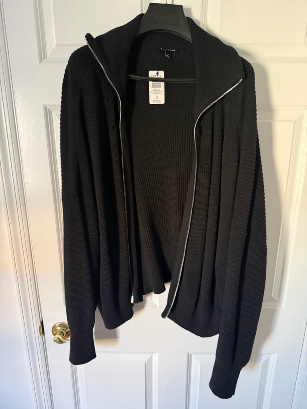 Torrid Black Ribbed Zip-Up Cardigan
